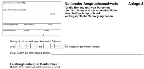 Muster Nationaler Anspruchsnachweis